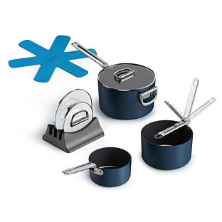 Joseph Joseph Space Ceramic Nonstick 7-Pc. Saucepan Set - Dark Blue